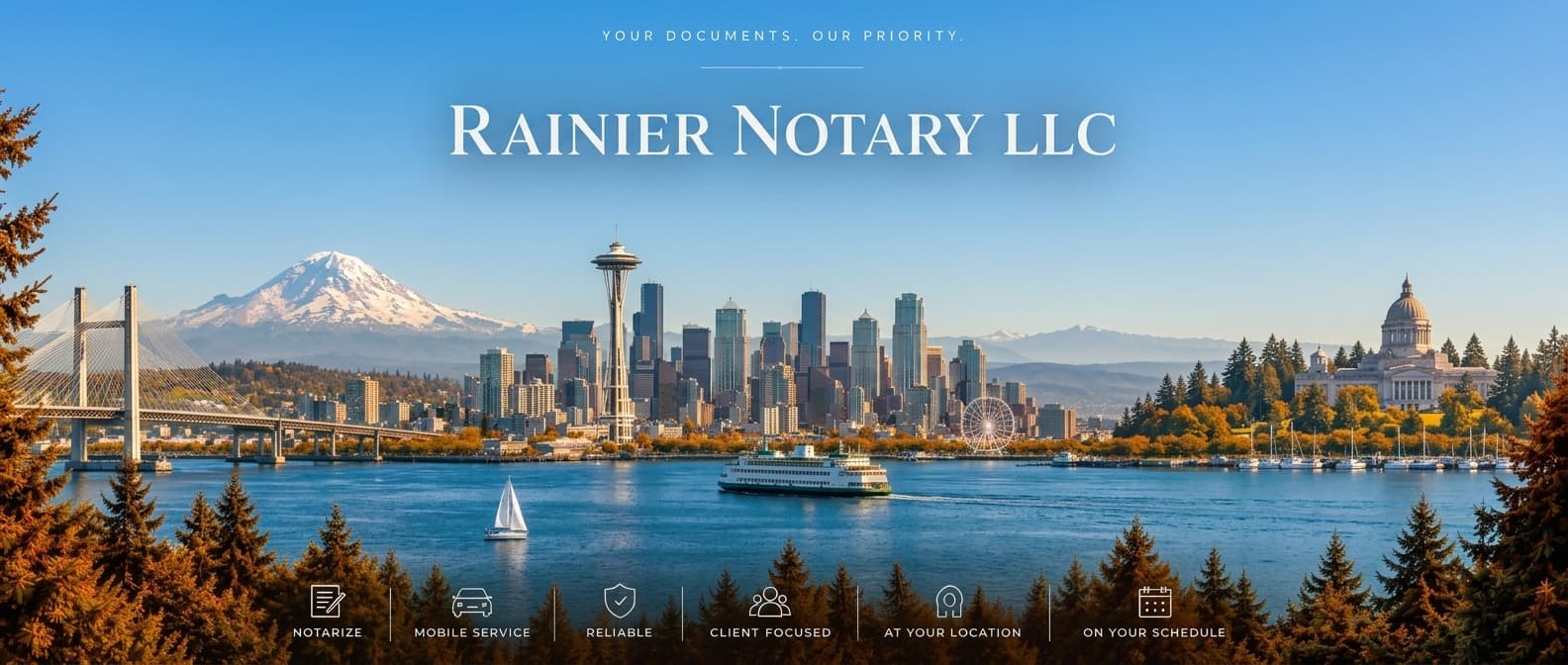 Mobile notary services across Tacoma, Seattle, and Olympia, Washington